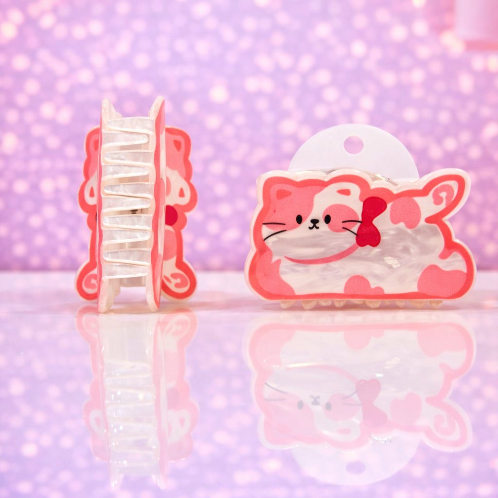 Iridescent Bear Hair Claw Clip with Minimal Aesthetic and Strong Hold