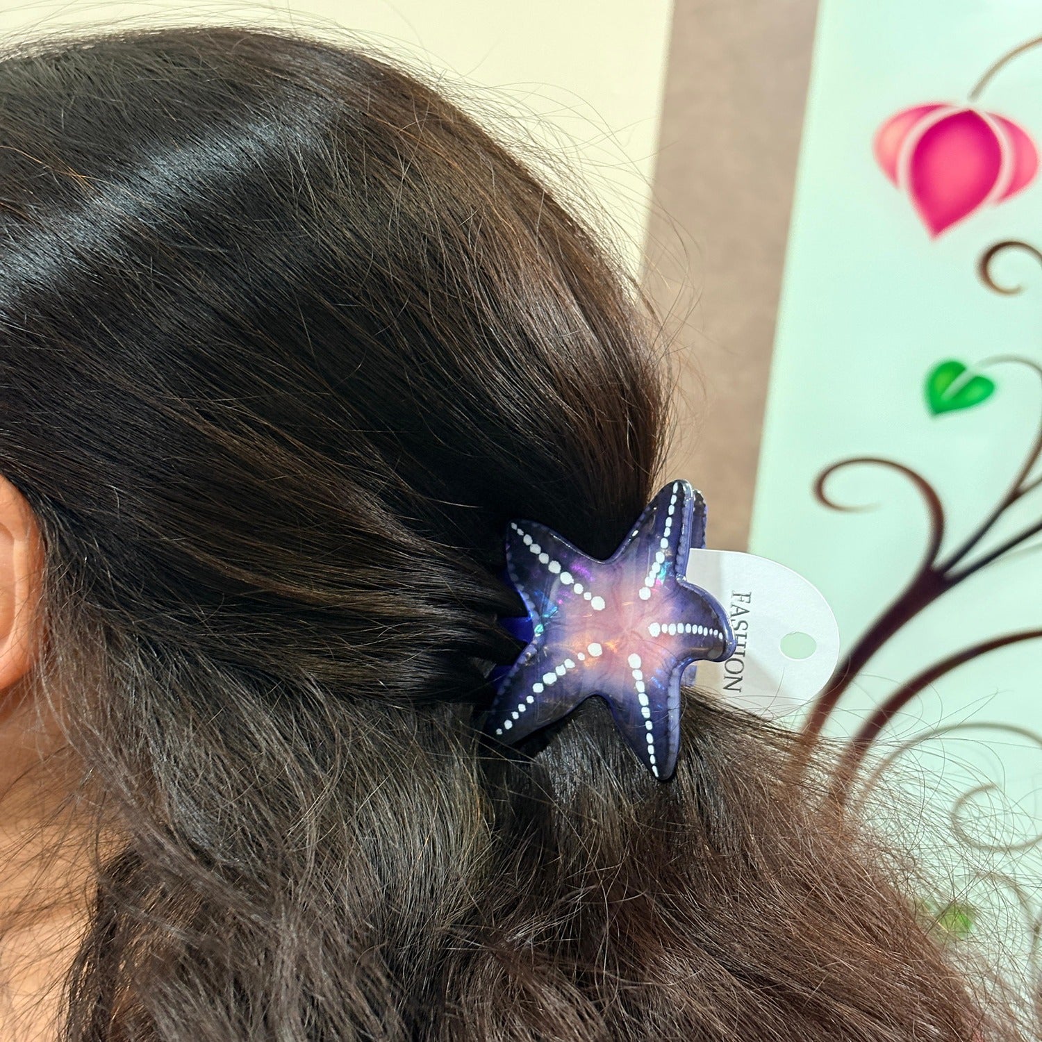 Ocean Inspired Starfish Hair Claw Clip with Glossy Finish and Strong Hold