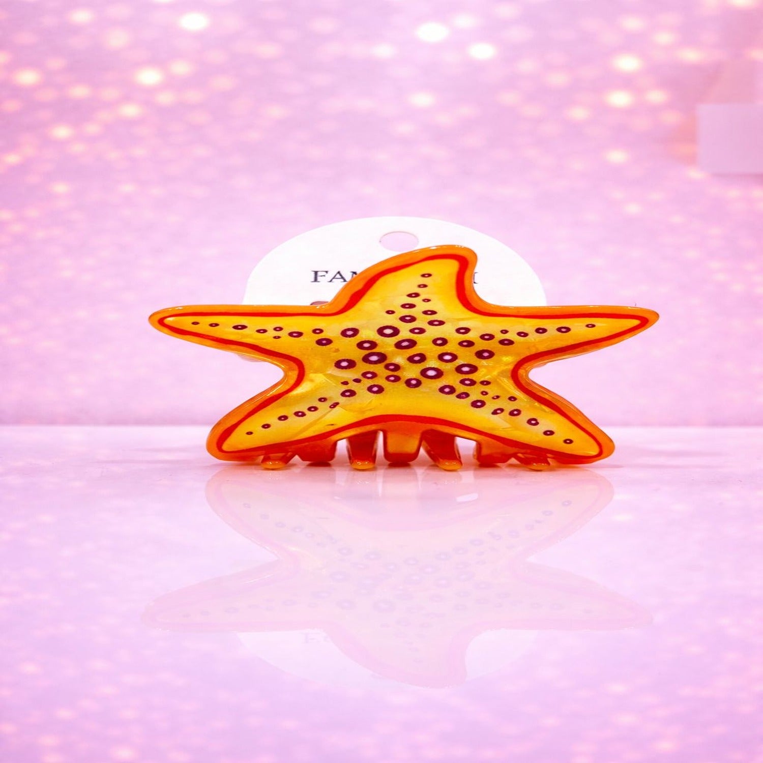 Vibrant Starfish Hair Claw Clip with Glossy Finish and Strong Hold